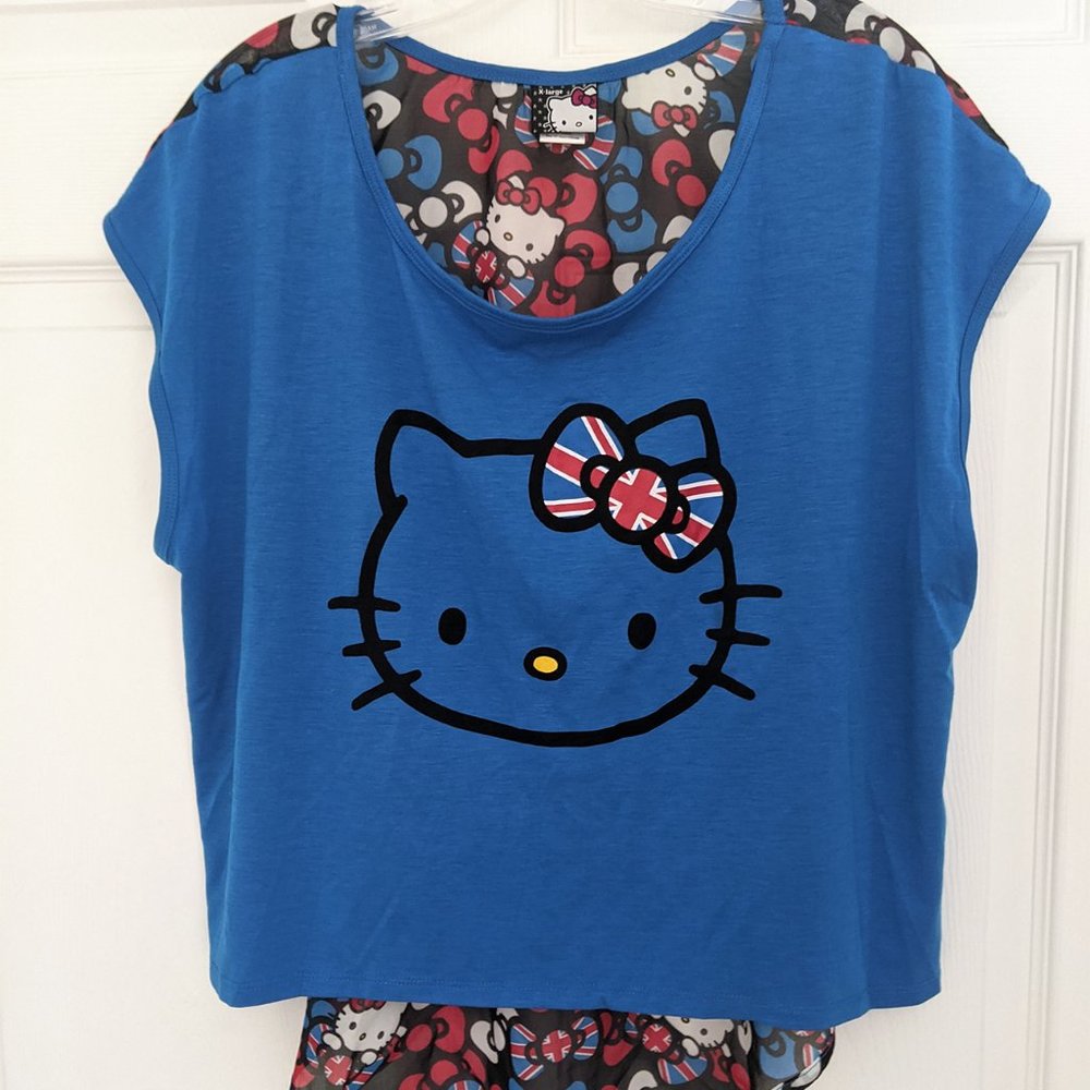 Hello Kitty UK Flag Bows Top